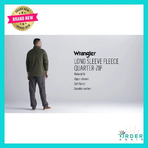 Men's Quarter-Zip Fleece Pullover Relaxed Fit Classic Winter Layering Essential - Picture 6 of 8